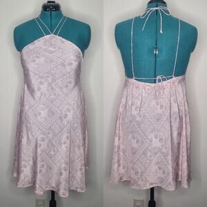 ASOS DESIGN Maternity High Neck Strappy Trapeze Mini Dress US Sz 8 UK Sz 12 POEC